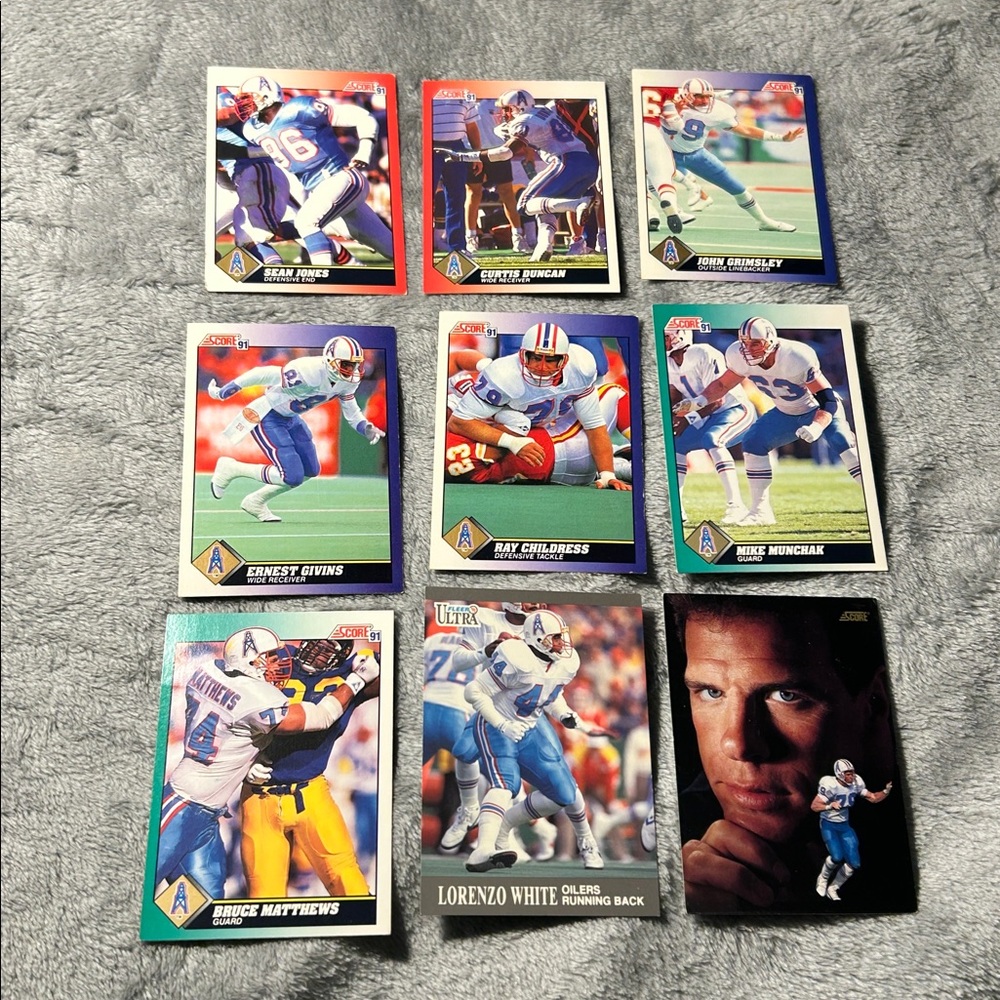 Houston Oilers Lot Of 9 Cards